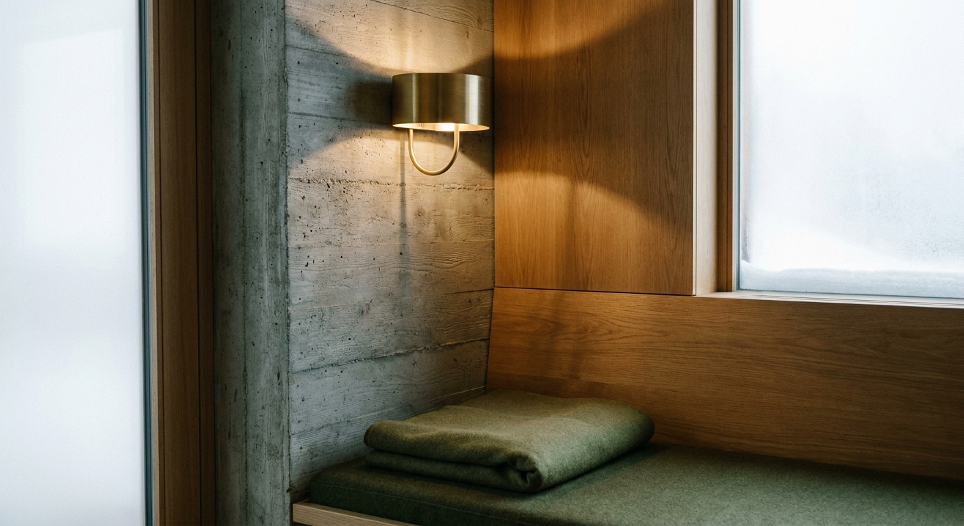 Architectural detail: concrete meets oak