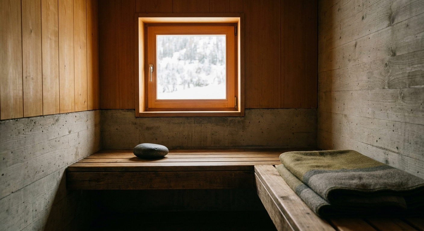 Cedar sauna interior